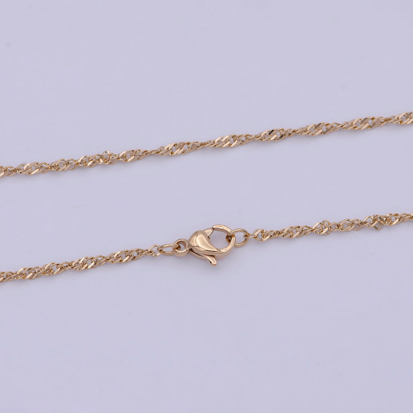 Gold Twist Chain Necklace, Unique Layer Chain Necklace Ready to Wear 20 Inch WA-760