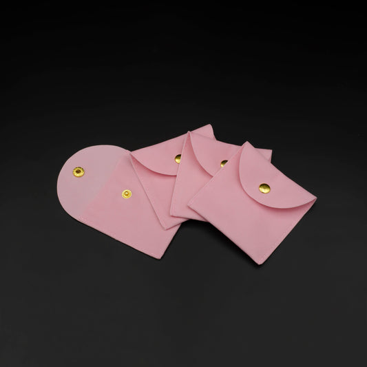 1x Pink Velvet Pouch for Jewelry and Valuables, Snap Fastener Jewelry Bag for Jewelry Storage and Protection, Jewelry Organizer Pouch, O-080
