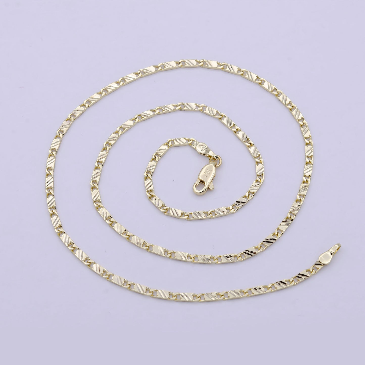 Dainty 14K Gold Filled Scroll Chain for Woman Necklace 17 inch WA-801