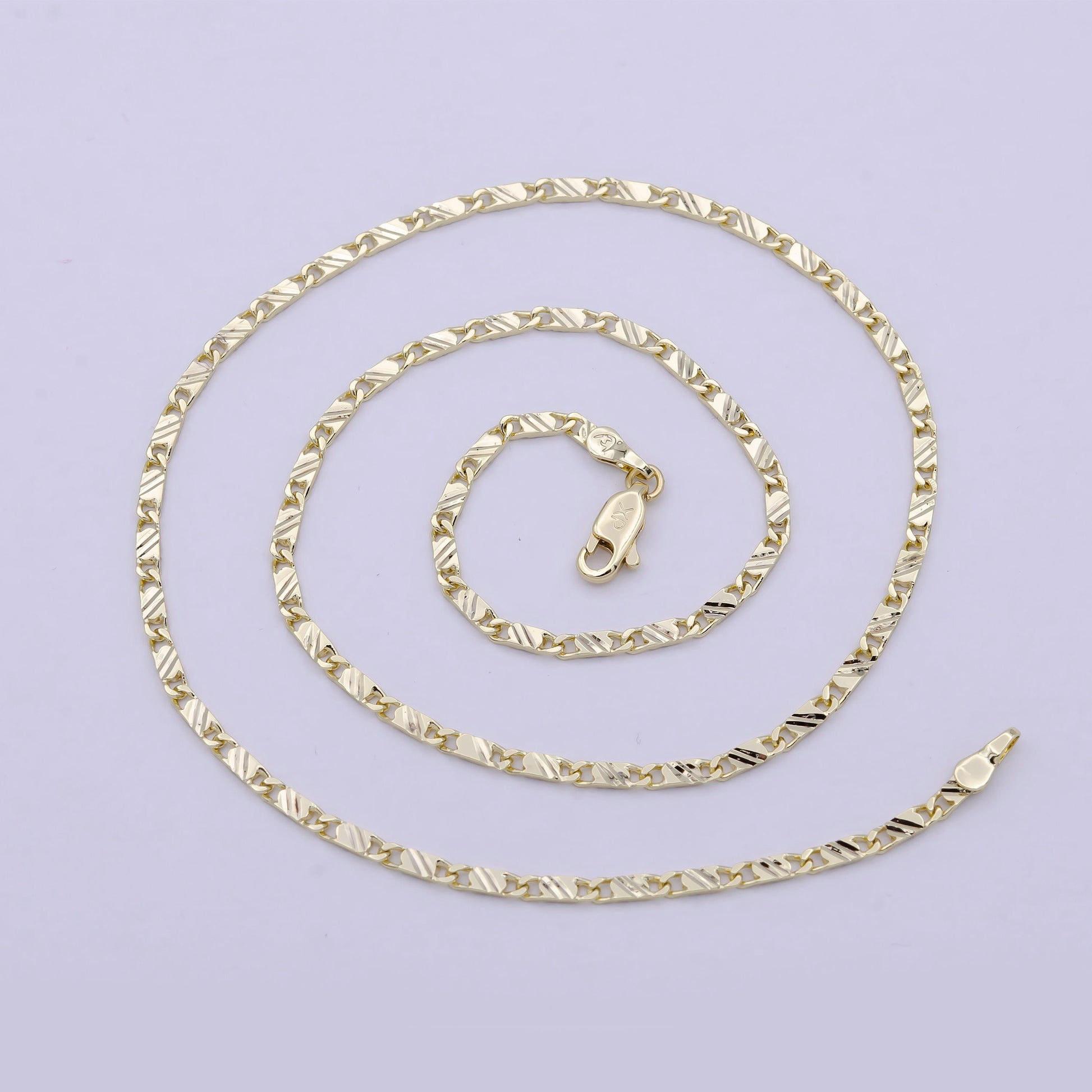 Dainty 14K Gold Filled Scroll Chain for Woman Necklace 17 inch WA-801