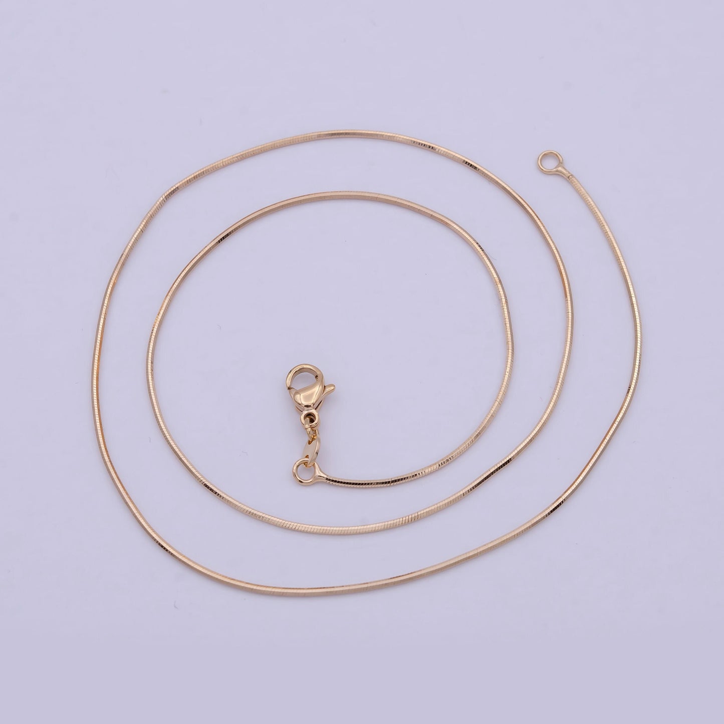 Dainty Round Snake Chain Herringbone Chain Necklace 17.5 Inch ready to wear WA-800