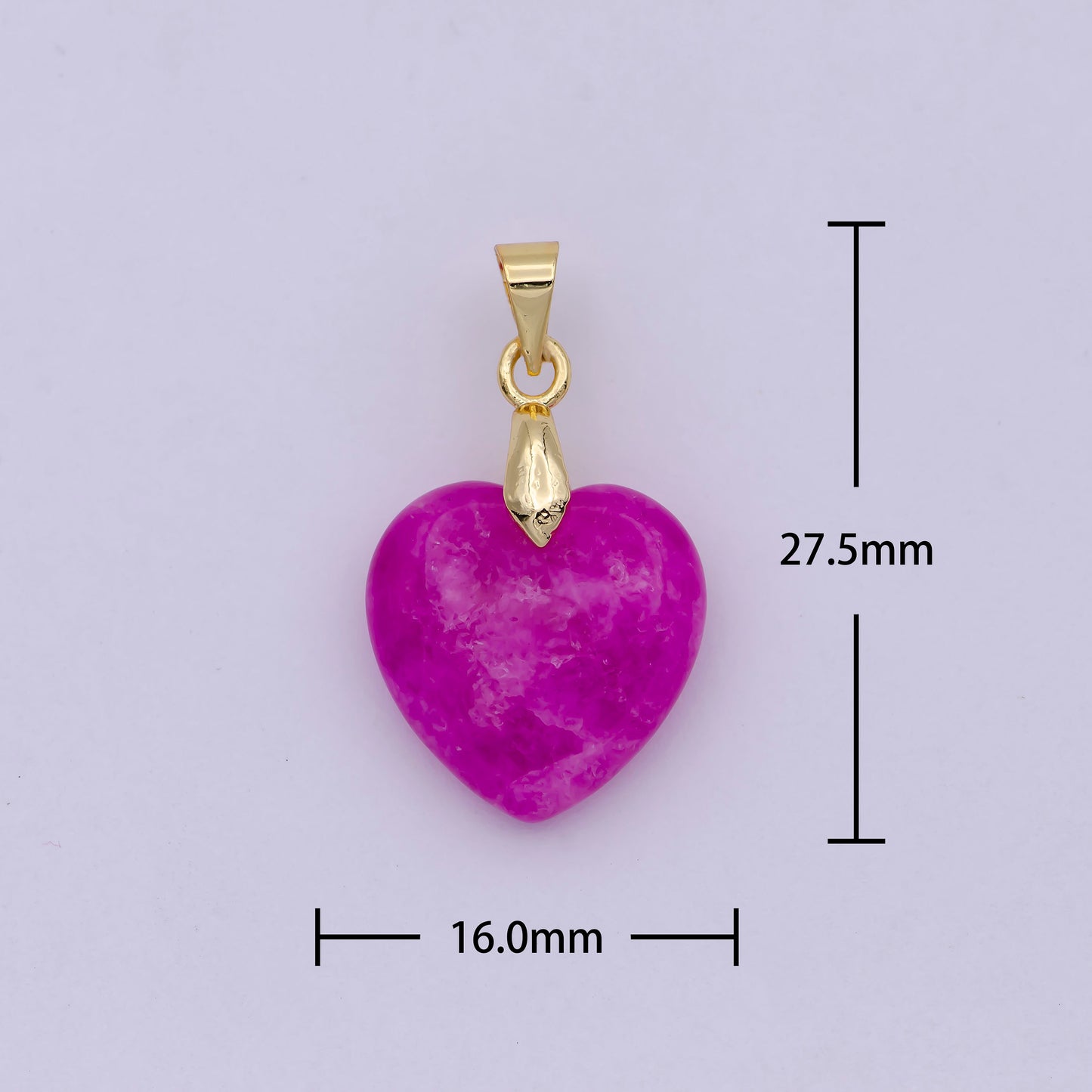 Dainty Purple Jade Top Quality Gemstone Heart Pendant Love Jewelry Inspired Charm O-094