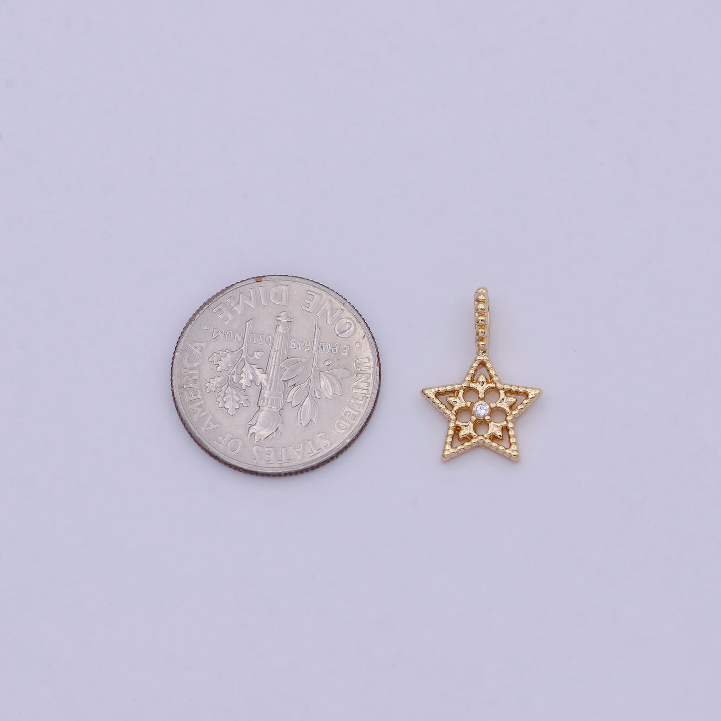 Dainty Gold Star Charm Cubic Pendant Gold filled Dainty Star Charm for Necklace Earring charm C625