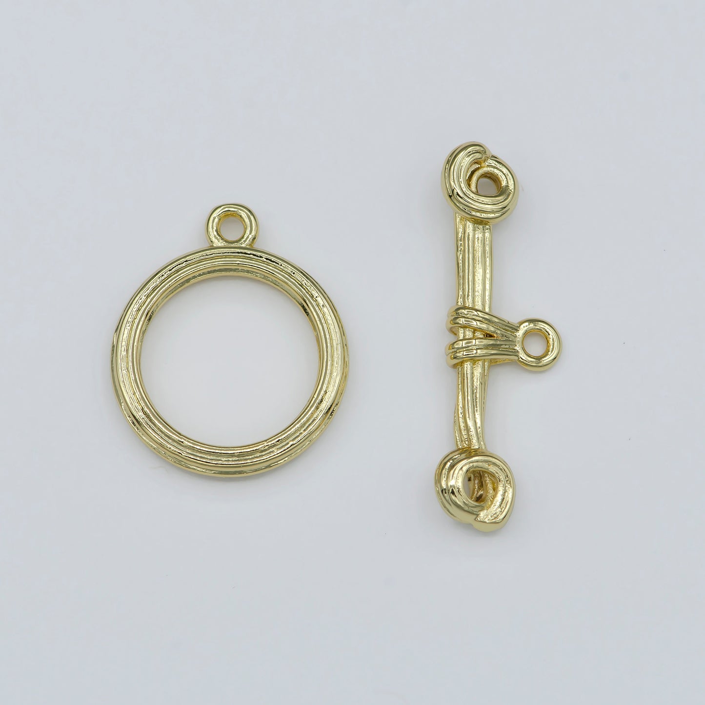 Gold Filled Rustic Wire Toggle Clasp For DIY Jewelry Making Necklace Anklet Bracelet - L-318 L-319