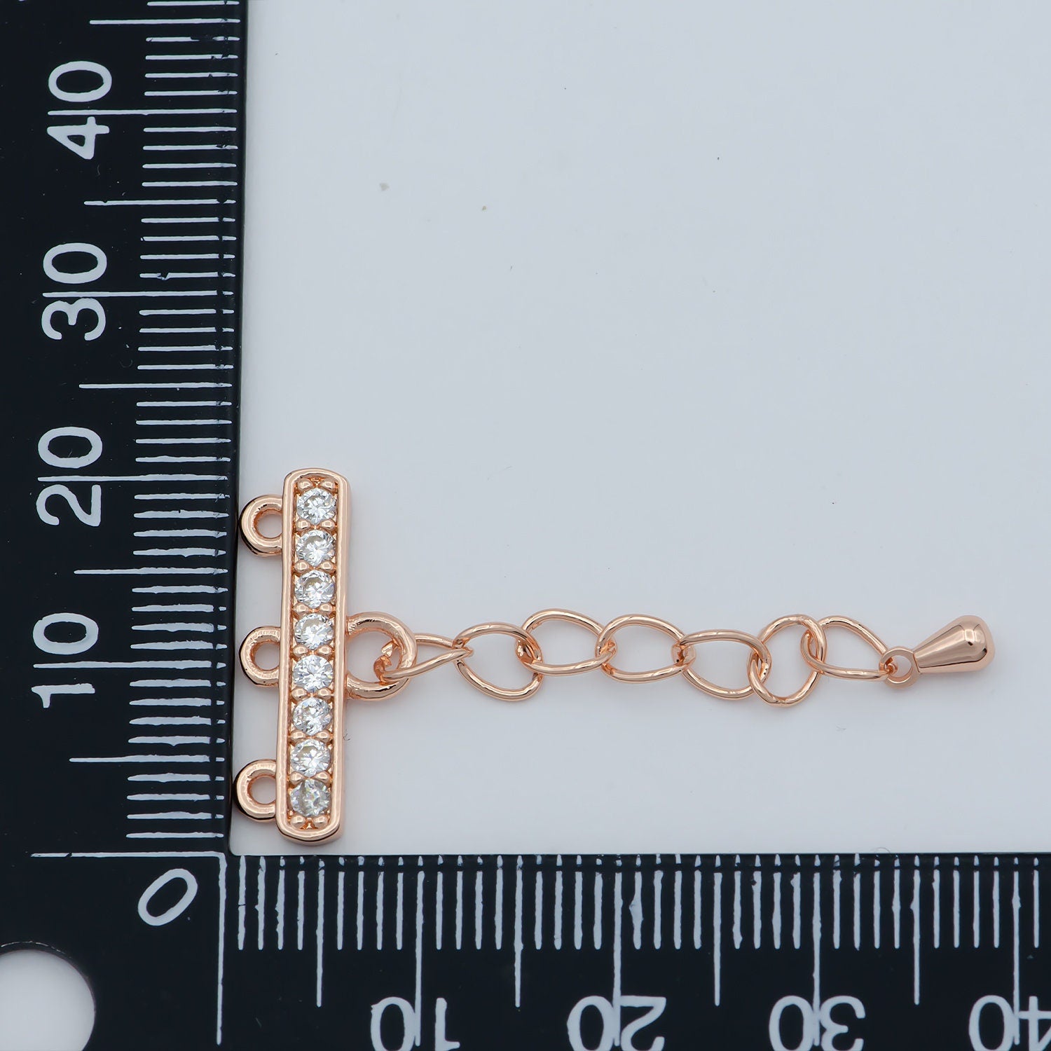 1 Set 24K Gold Filled Cubic Zircon Crystal Lobster Clasp Necklace Layer Chain Extender In Gold or Rose Gold - L-394 L-395