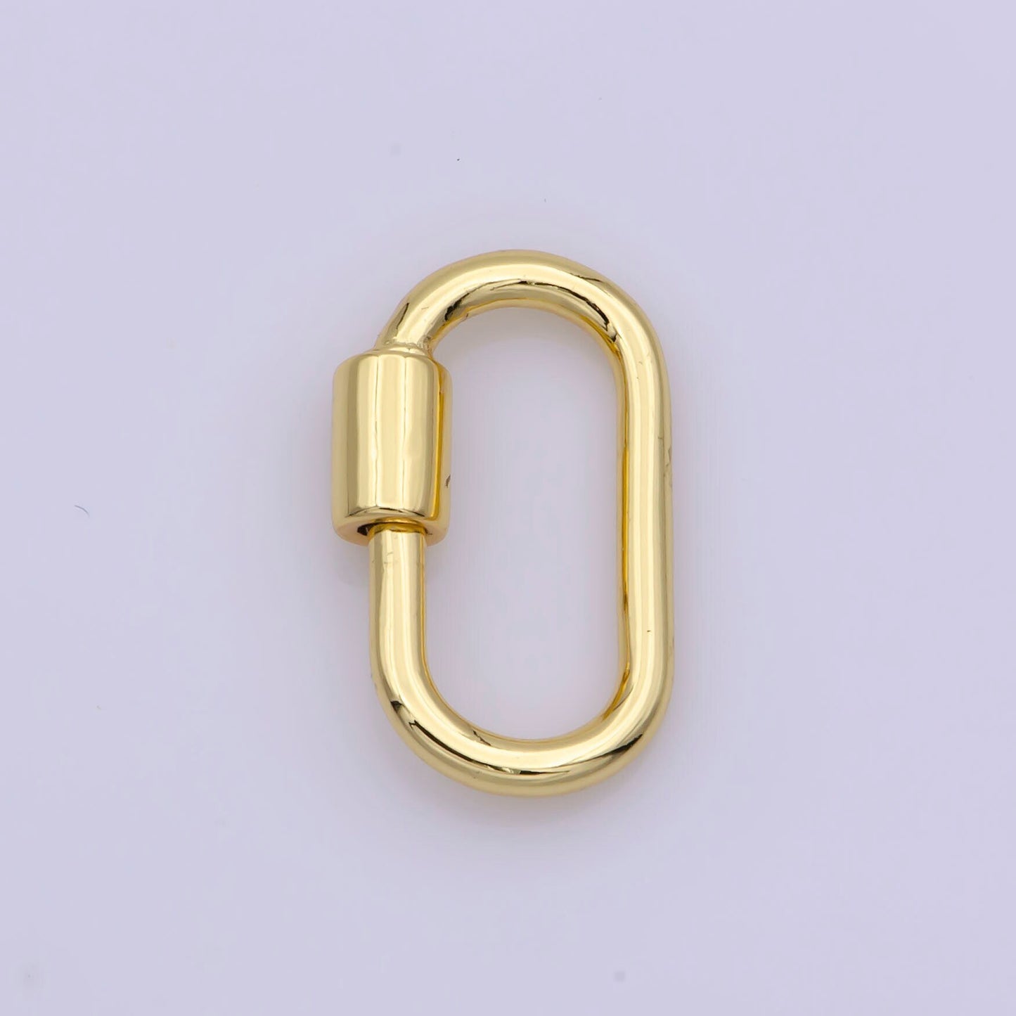 Dainty Carabiner Clasp in Gold Filled - Gold Oval with Screw On Mechanism carabiner clasp Bracelet Clasp 16 mm x 9 mm | L-531