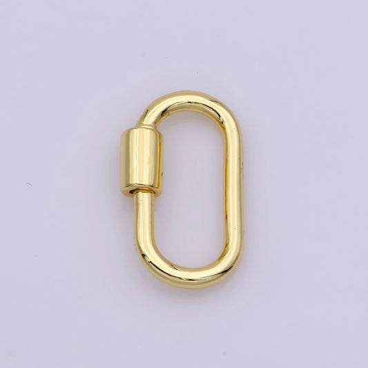 Dainty Carabiner Clasp in Gold Filled - Gold Oval with Screw On Mechanism carabiner clasp Bracelet Clasp 16 mm x 9 mm | L-531