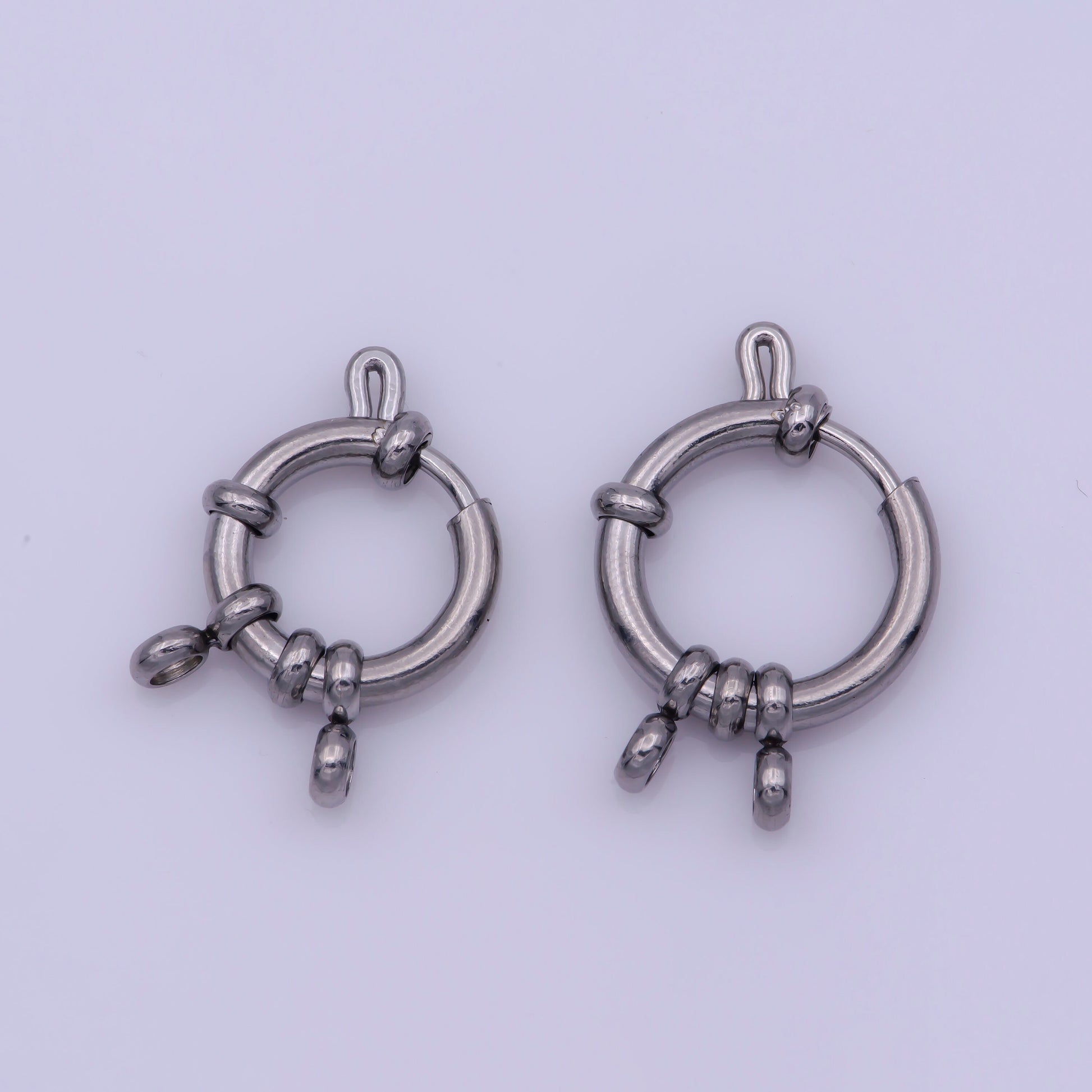 Silver Sailor Clasp, Large Spring Ring Include Loops 22mm, 24mm, Necklace Bracelet Finding | L-551 L-552