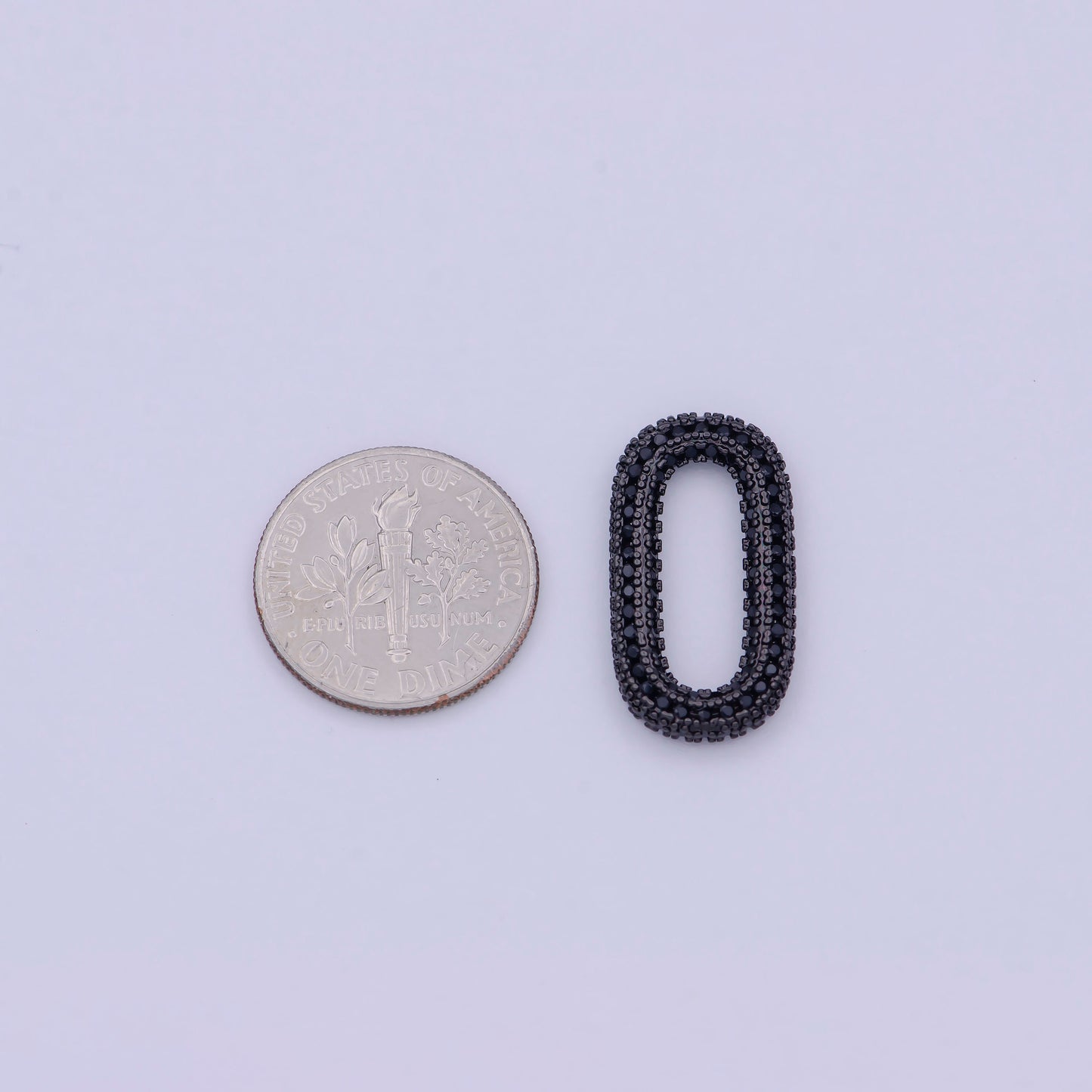 Black Cz Necklace Enhancer Clasp Oval Link K-041