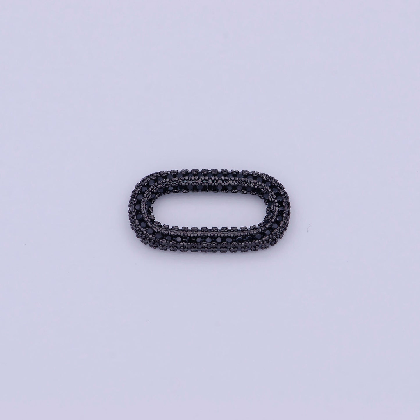 Black Cz Necklace Enhancer Clasp Oval Link K-041