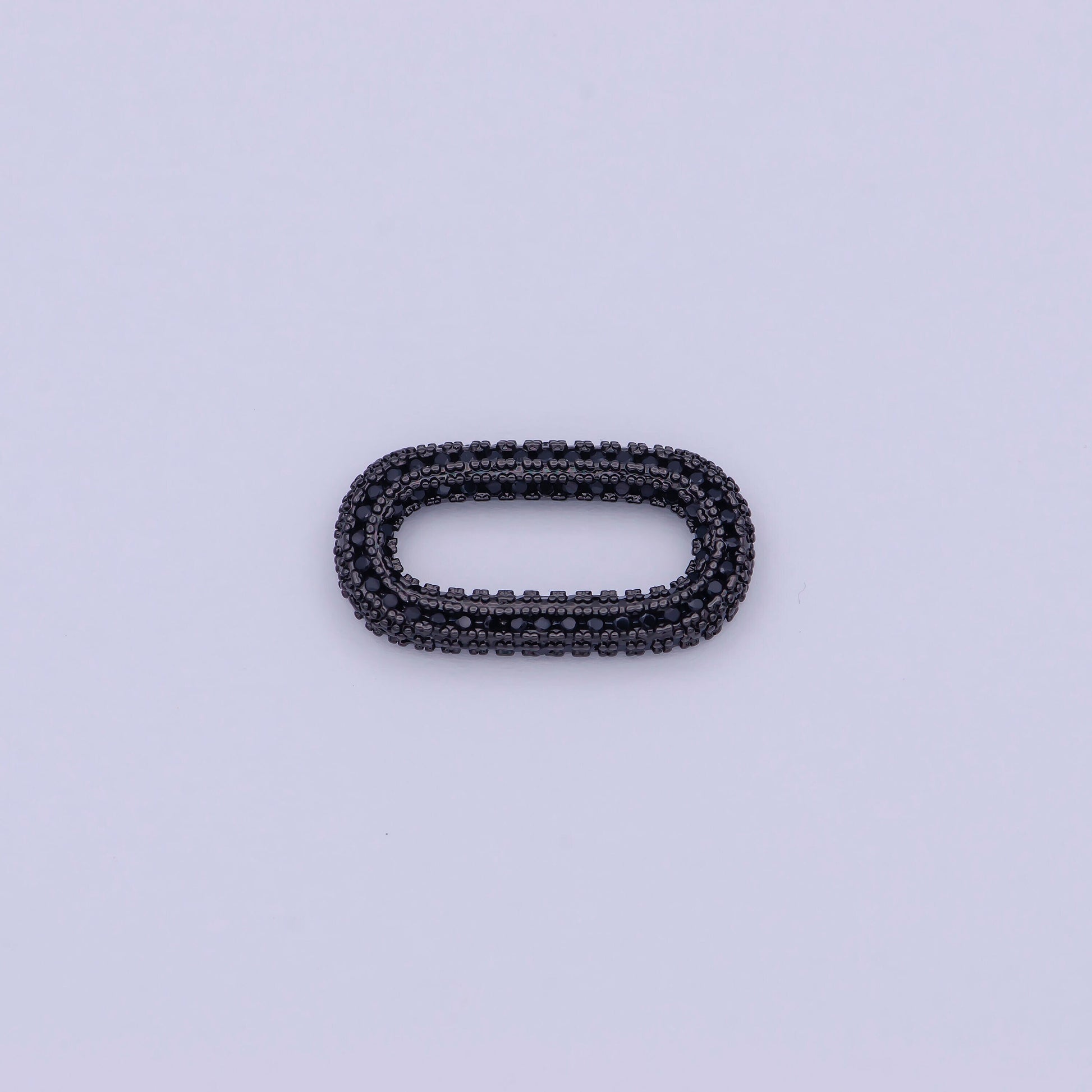 Black Cz Necklace Enhancer Clasp Oval Link K-041