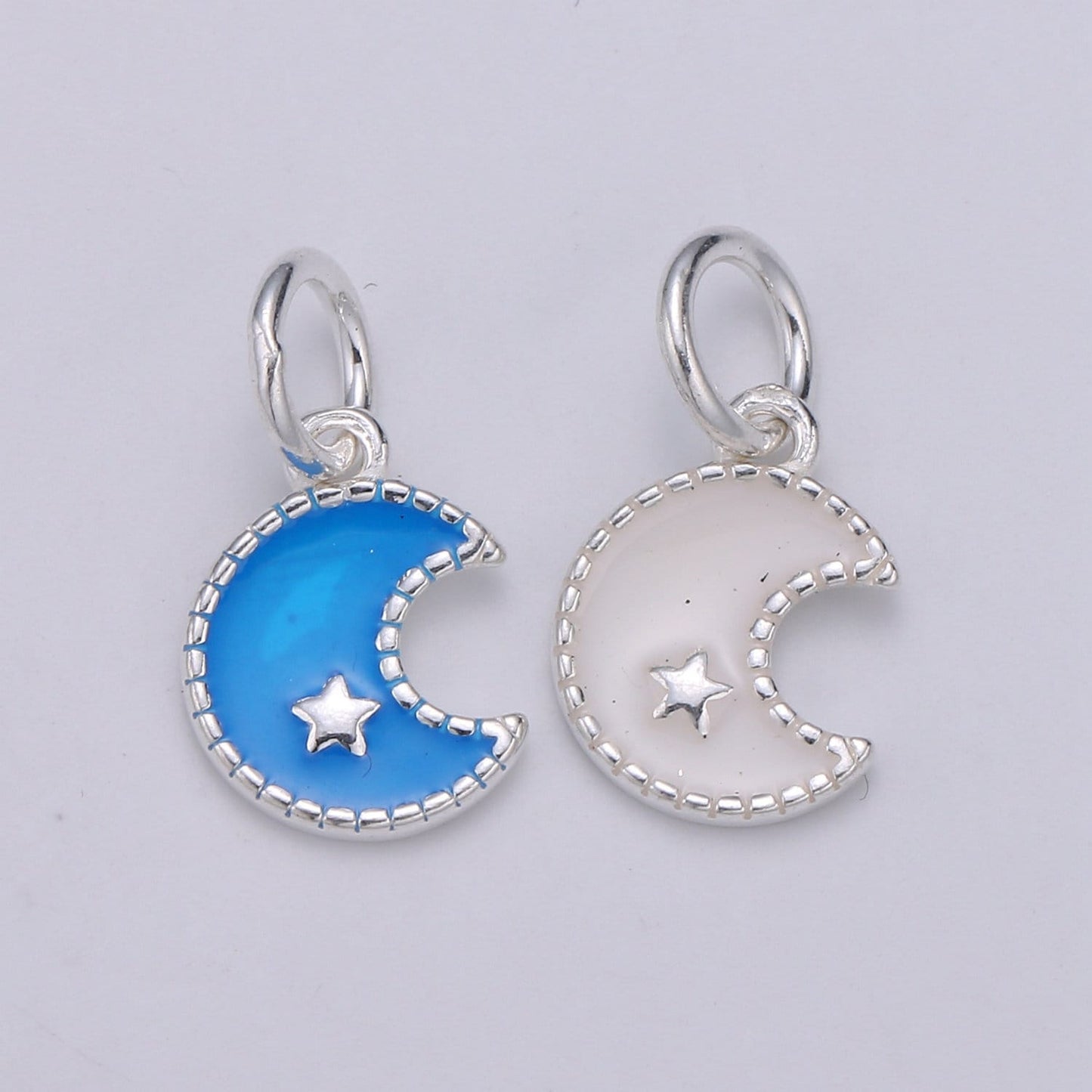 Mini Crescent Moon s925 Sterling Silver Jewelry findings Celestial Pendant Jewelry Inspired for Bracelet Earring Necklace Component