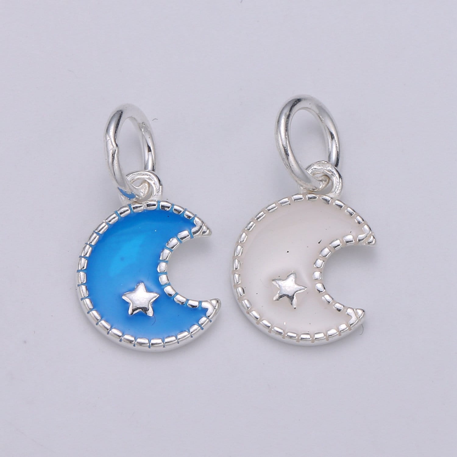 Mini Crescent Moon s925 Sterling Silver Jewelry findings Celestial Pendant Jewelry Inspired for Bracelet Earring Necklace Component
