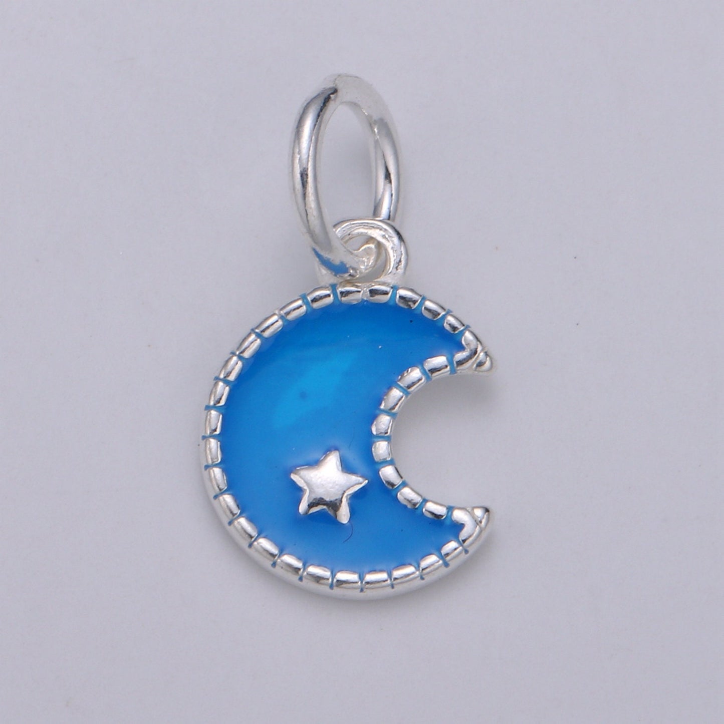 Mini Crescent Moon s925 Sterling Silver Jewelry findings Celestial Pendant Jewelry Inspired for Bracelet Earring Necklace Component