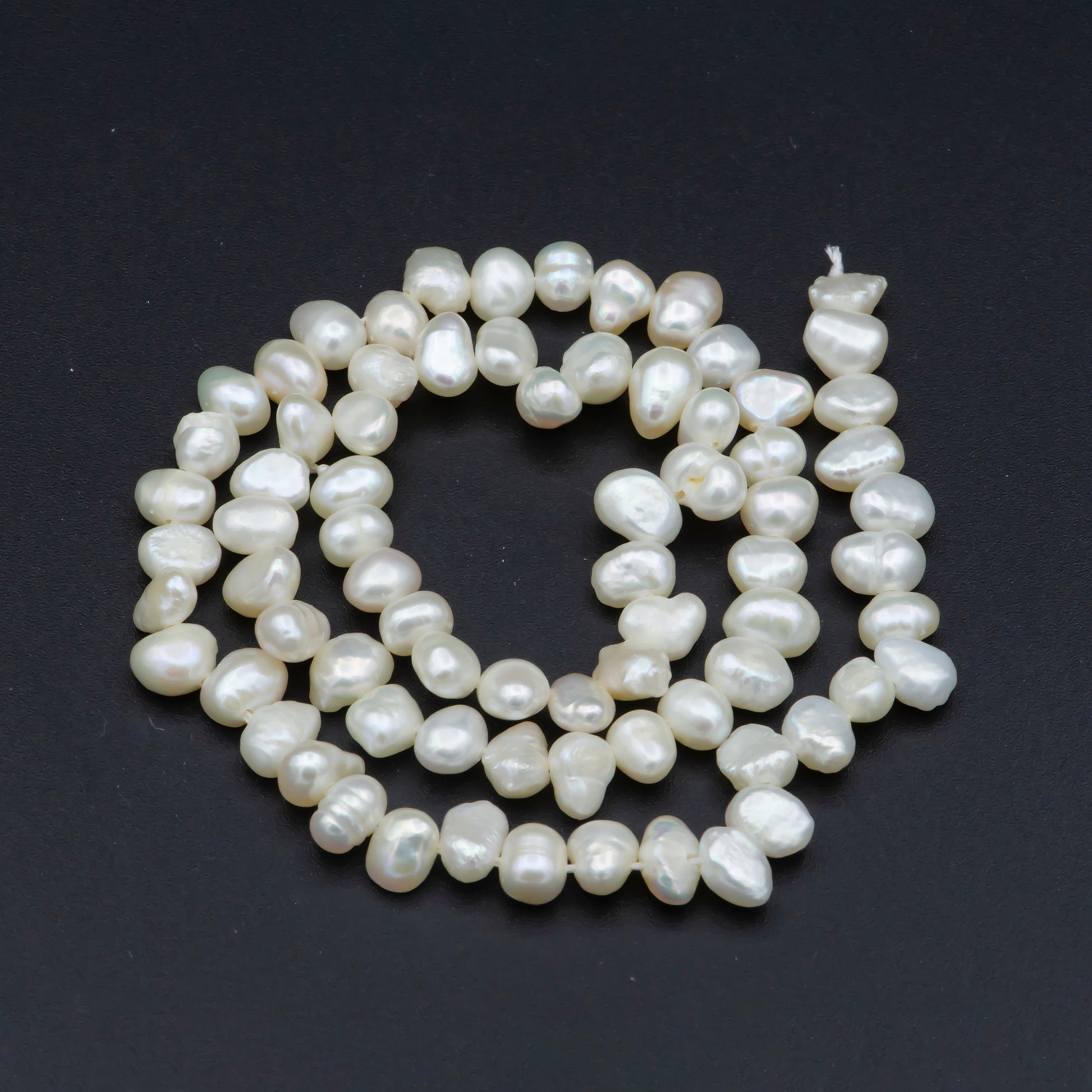 3.2-5.3mm Baroque Pearl Freshwater Pearl white nugget pearl beads full strand Wholesale Bulk - WA-566