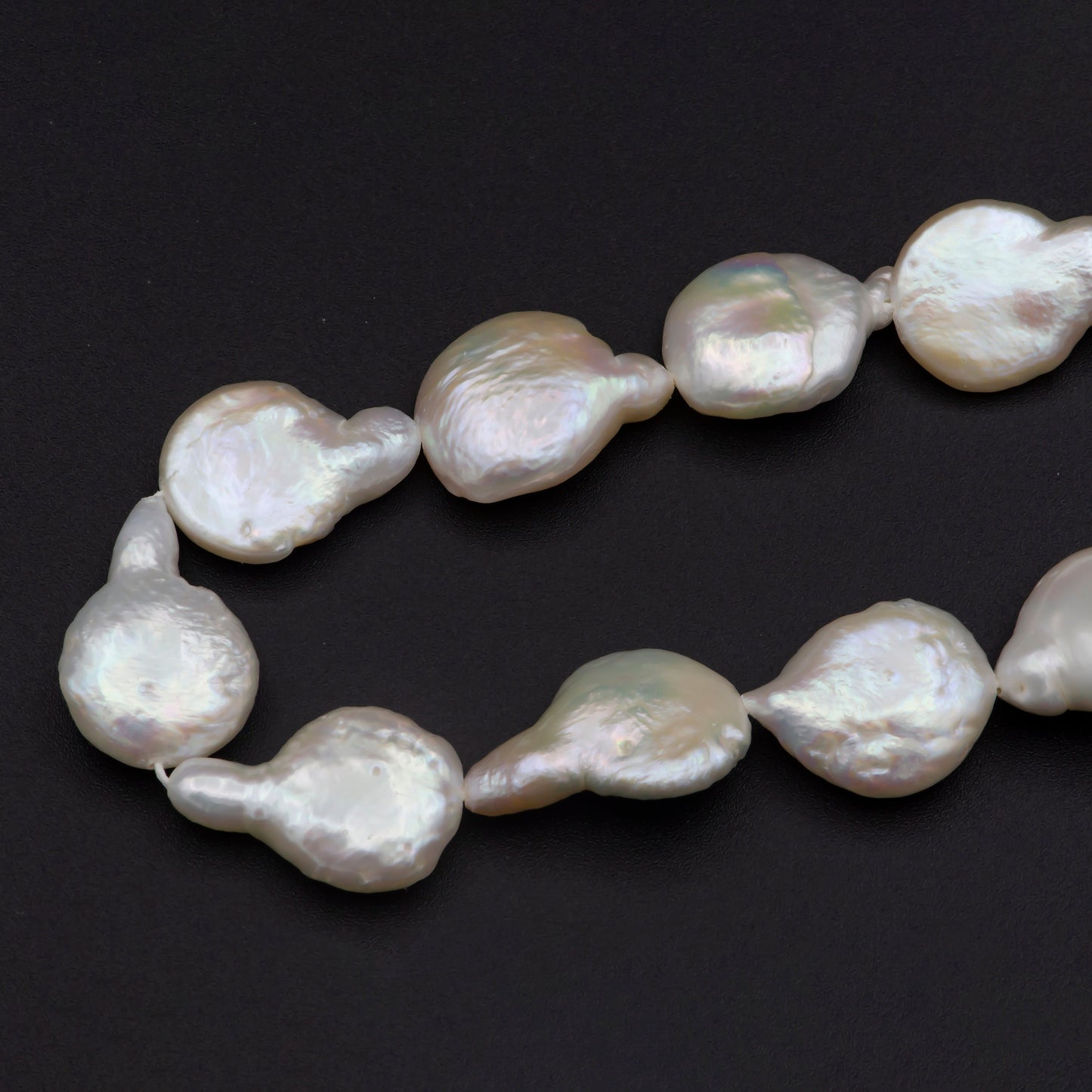 Genuine AAA 13-14.6mm Natural White Baroque pearl, irregular pearl beads,White Keishi pearl,genuine pearl beads full strand supplies wa-579
