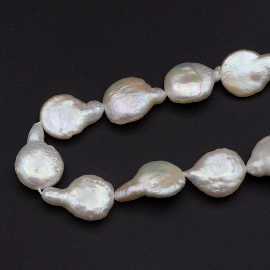 Genuine AAA 13-14.6mm Natural White Baroque pearl, irregular pearl beads,White Keishi pearl,genuine pearl beads full strand supplies wa-579