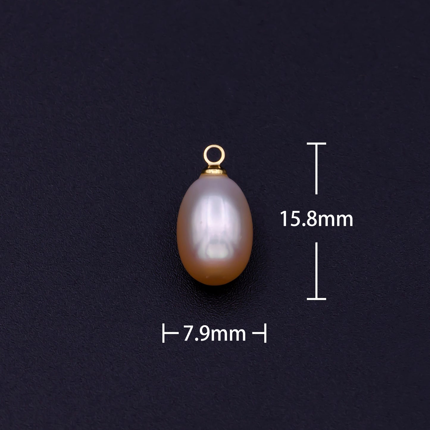 Natural Peach Teardrop Pearl Charm Natural Freshwater Pearl, Mauve Champagne Peach Single Keshi Pendant, Bridesmaid Jewelry Gift P1593