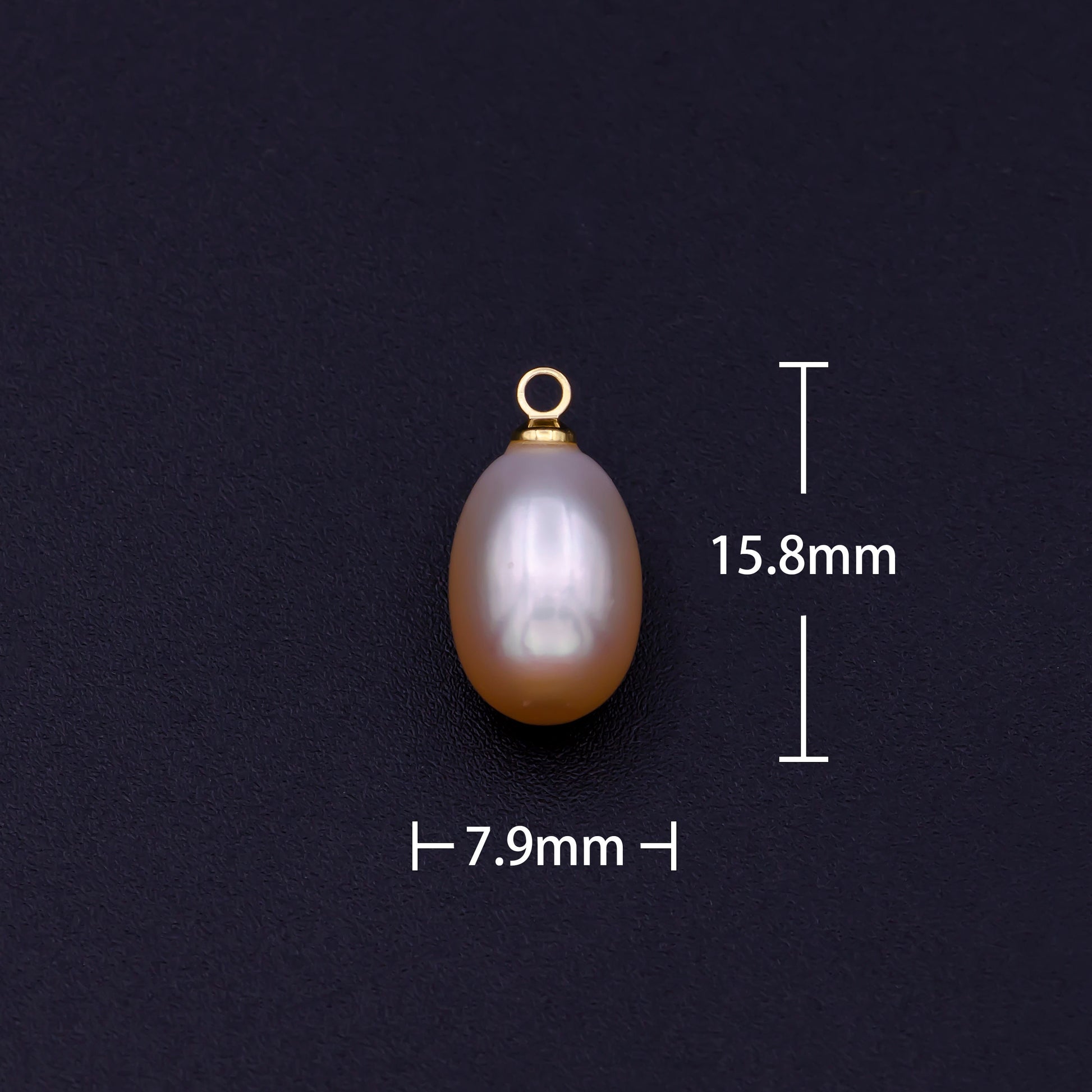 Natural Peach Teardrop Pearl Charm Natural Freshwater Pearl, Mauve Champagne Peach Single Keshi Pendant, Bridesmaid Jewelry Gift P1593