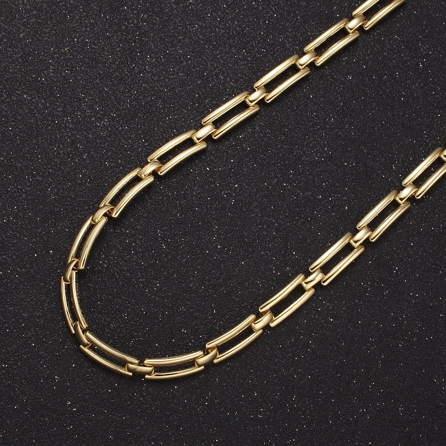24K Gold Filled Designed Chain, Curved 12.6X5.4mm Chain For Statement Jewelry Bracelet Making | ROLL-701