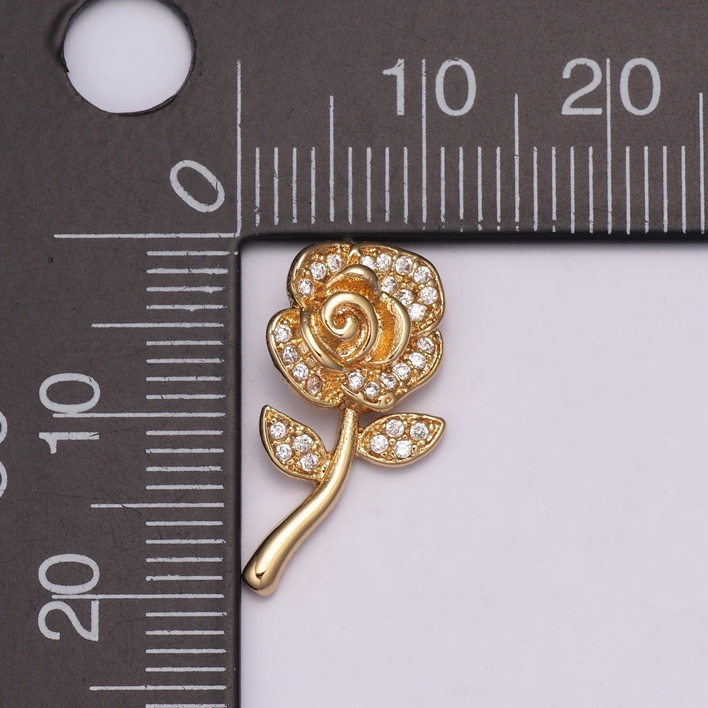 Mini Rose Flower Charm Floral Pendant for add on charm Necklace Bracelet N-175