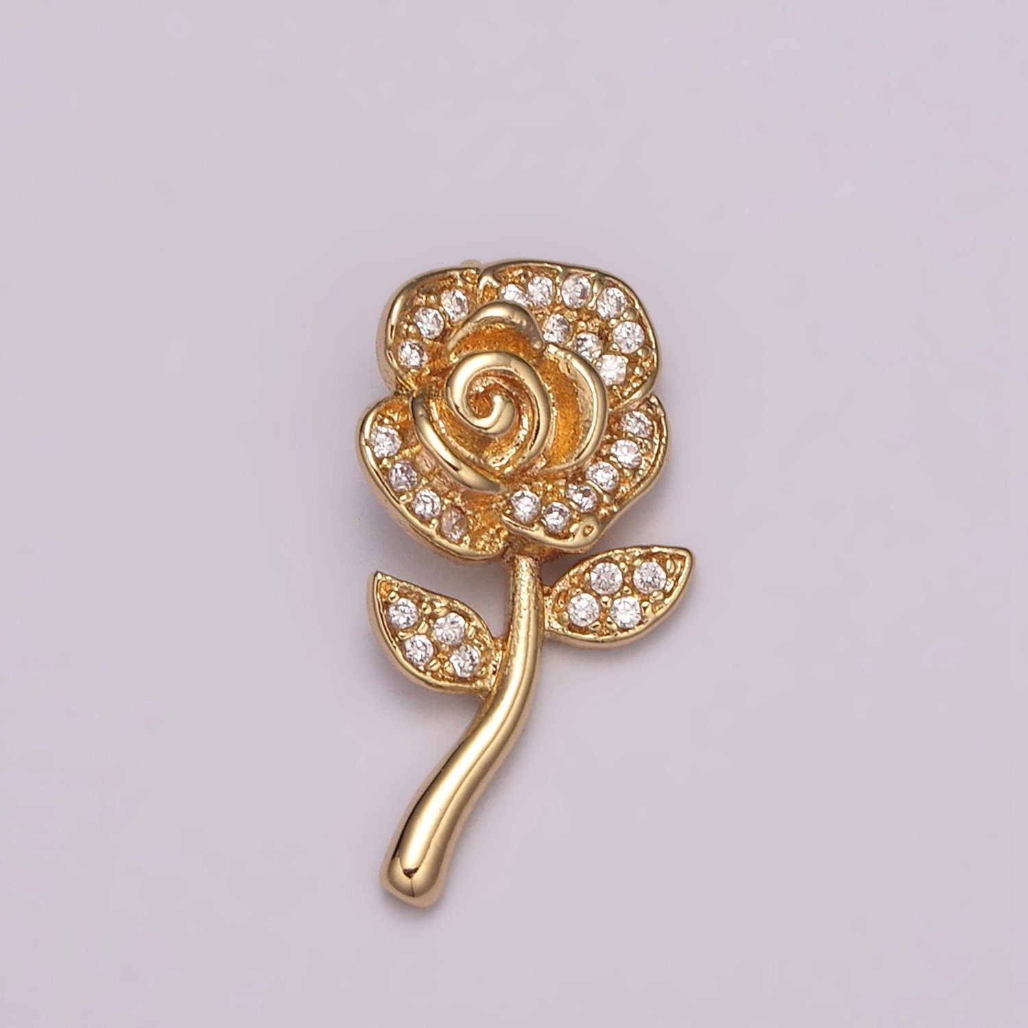 Mini Rose Flower Charm Floral Pendant for add on charm Necklace Bracelet N-175