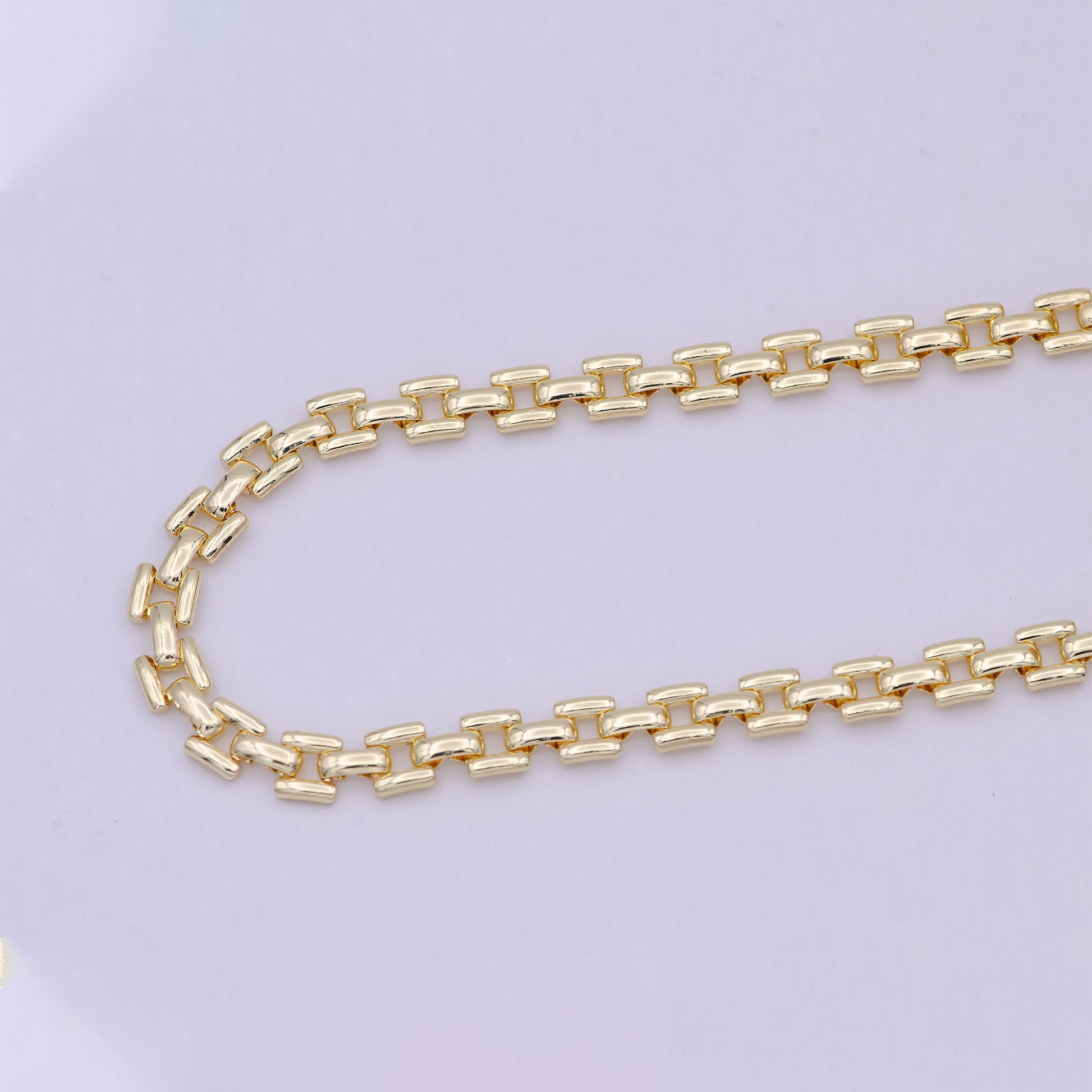 Gold Panther Chain by Yard, 5.5mm Width Wholesale Bulk Panther Link For Jewelry Making | ROLL-706