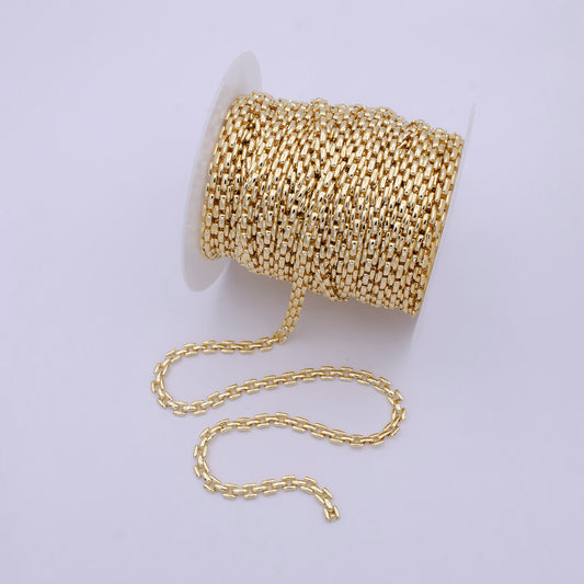 Gold Panther Chain by Yard, 5.5mm Width Wholesale Bulk Panther Link For Jewelry Making | ROLL-706