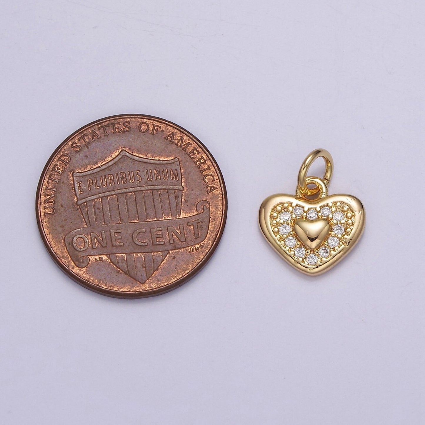 18K Gold Filled Small Heart Charm Pendant CZ Micro Pave, Heart Charm, Heart Pendant, Heart Necklace, Cubic Zirconia E-710