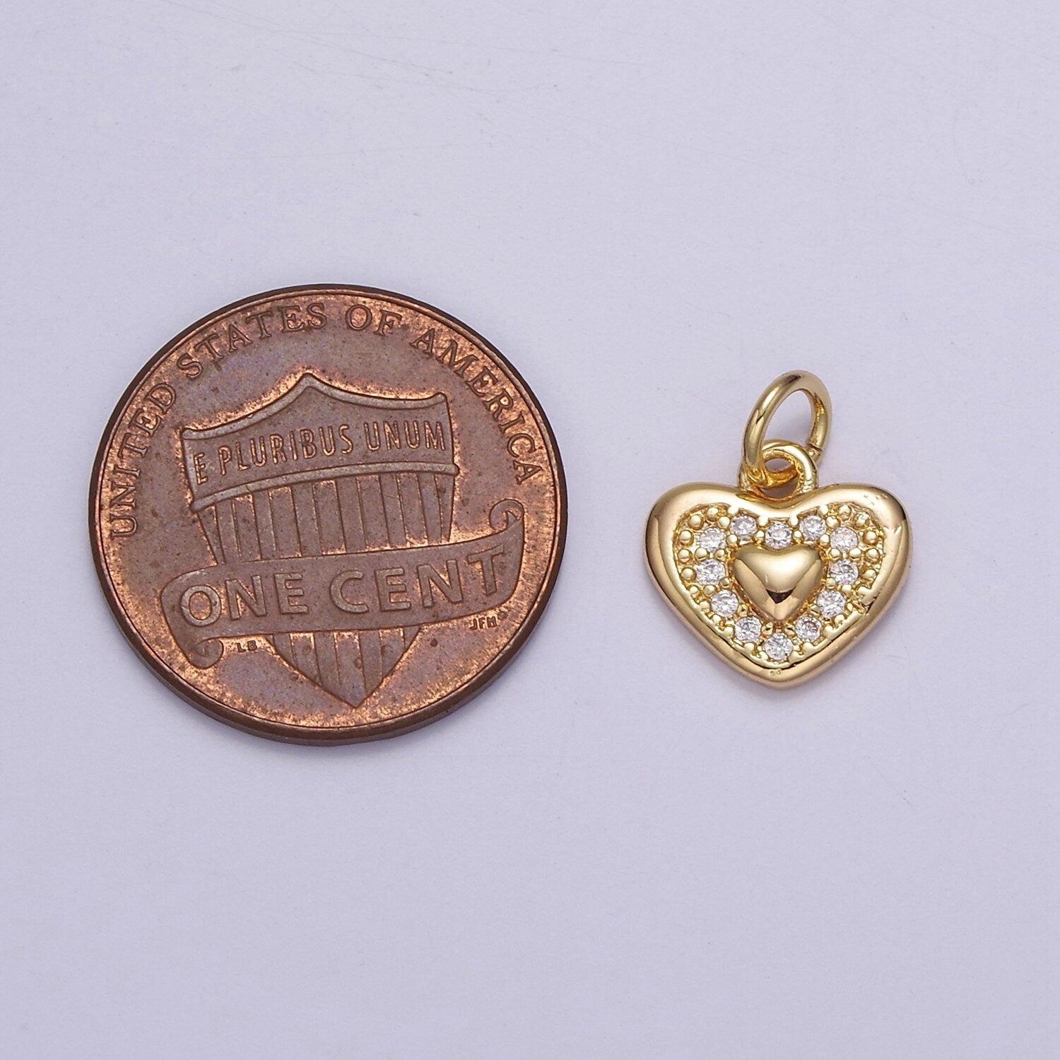 18K Gold Filled Small Heart Charm Pendant CZ Micro Pave, Heart Charm, Heart Pendant, Heart Necklace, Cubic Zirconia E-710