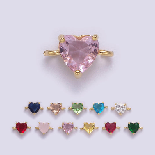 Colorful Little Heart Connectors Charms Mini Valentine Connectors Tiny Heart Charms Jewelry Supplies 10x7mm | F-629~ F-639