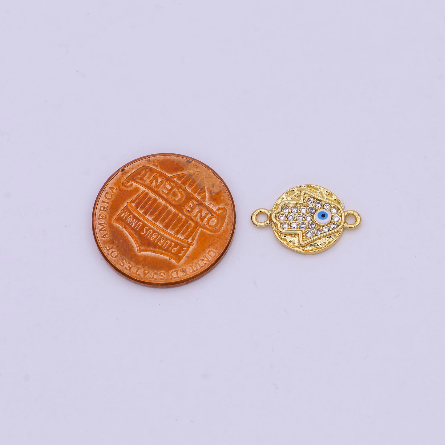 Mini Gold Evil Eye Connector for DIY Fashion Jewelry Making Bracelet, Necklace Earring Supply F-766