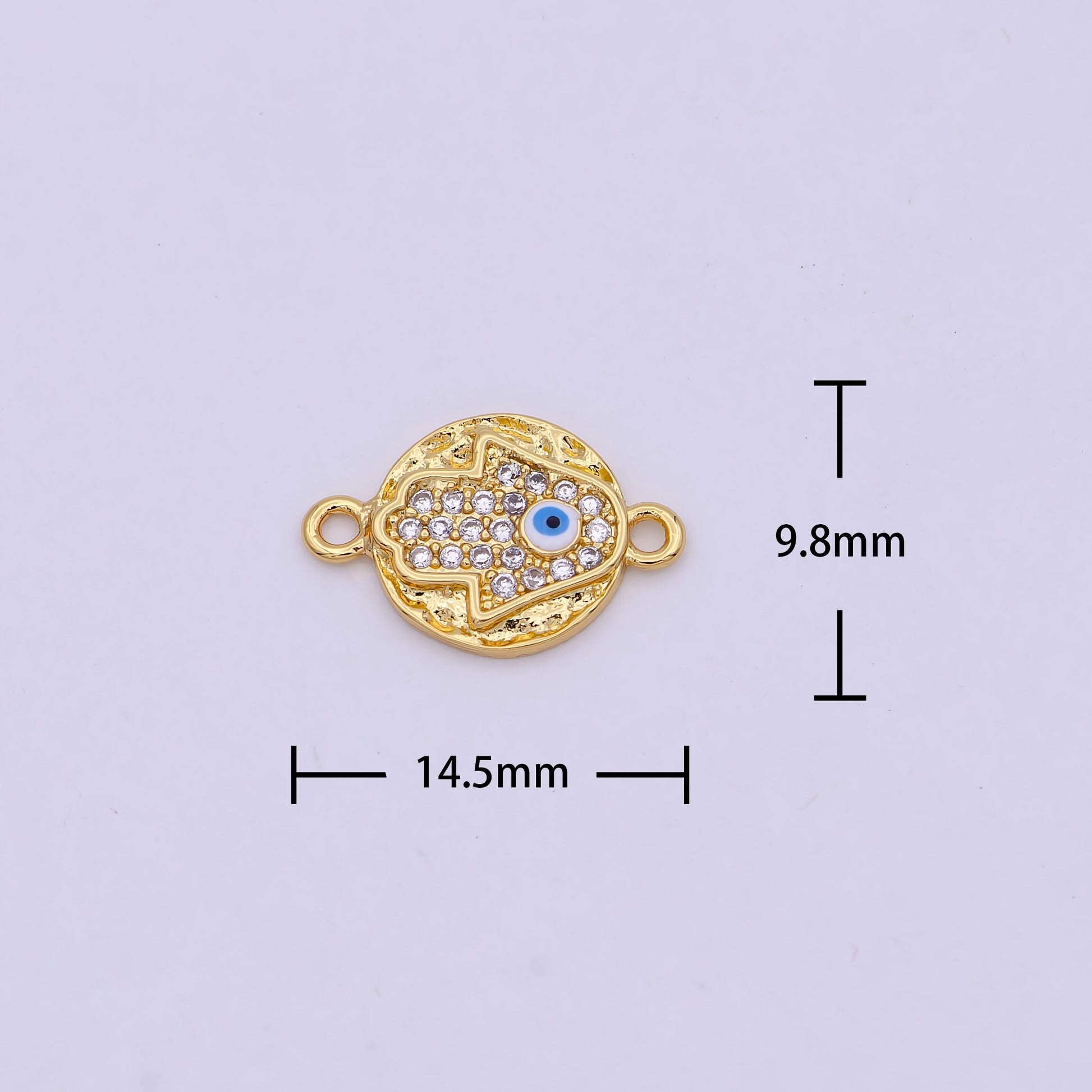 Mini Gold Evil Eye Connector for DIY Fashion Jewelry Making Bracelet, Necklace Earring Supply F-766