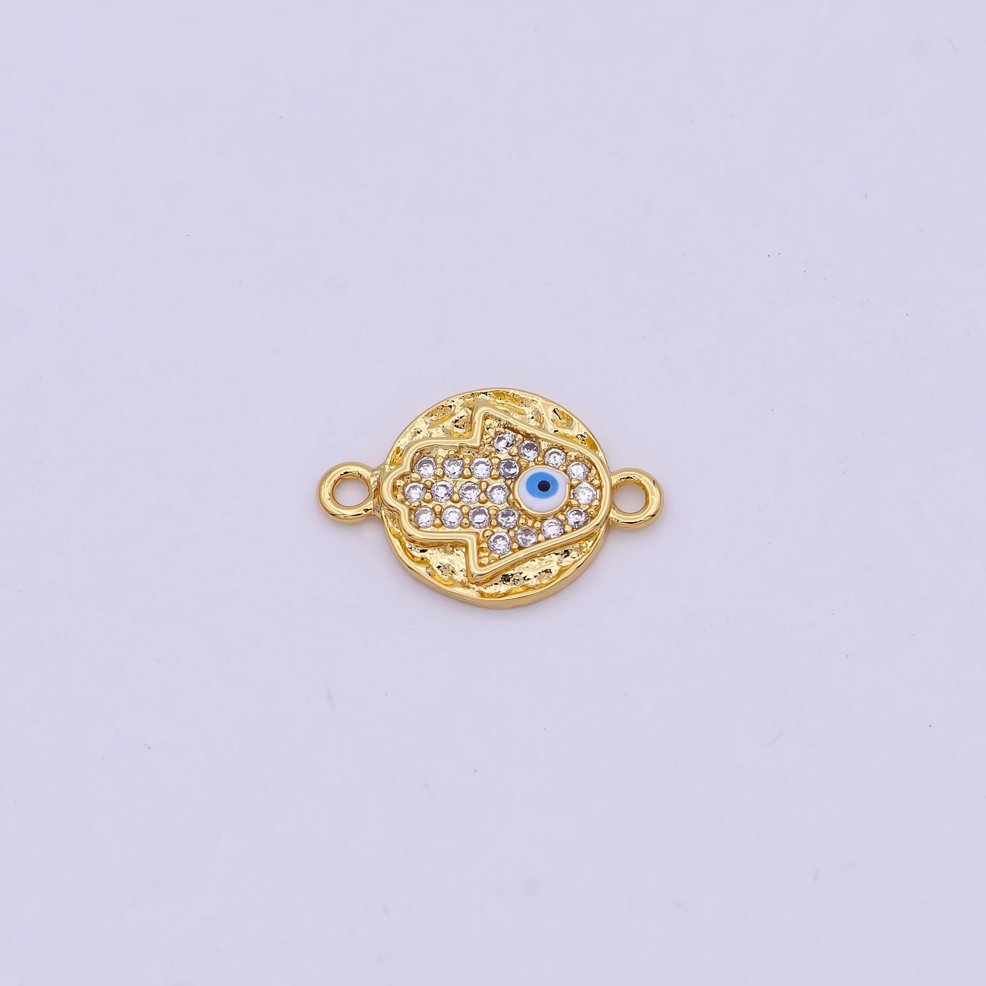 Mini Gold Evil Eye Connector for DIY Fashion Jewelry Making Bracelet, Necklace Earring Supply F-766