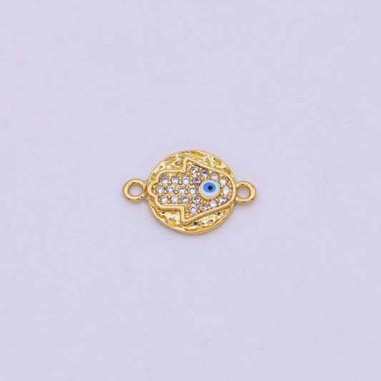 Mini Gold Evil Eye Connector for DIY Fashion Jewelry Making Bracelet, Necklace Earring Supply F-766