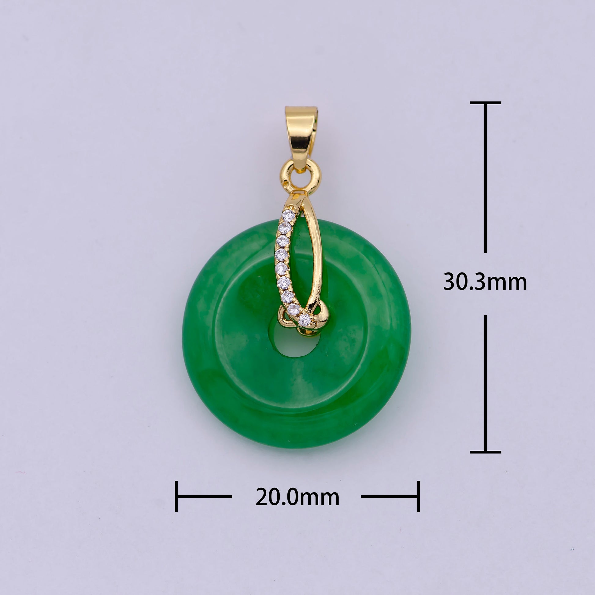 24k Gold Filled Round Jade Stone charm, Green Donut Stone Pendant, Jade Stone Pendant, Star Charm Jewelry Necklace O-095 O-096 O-098