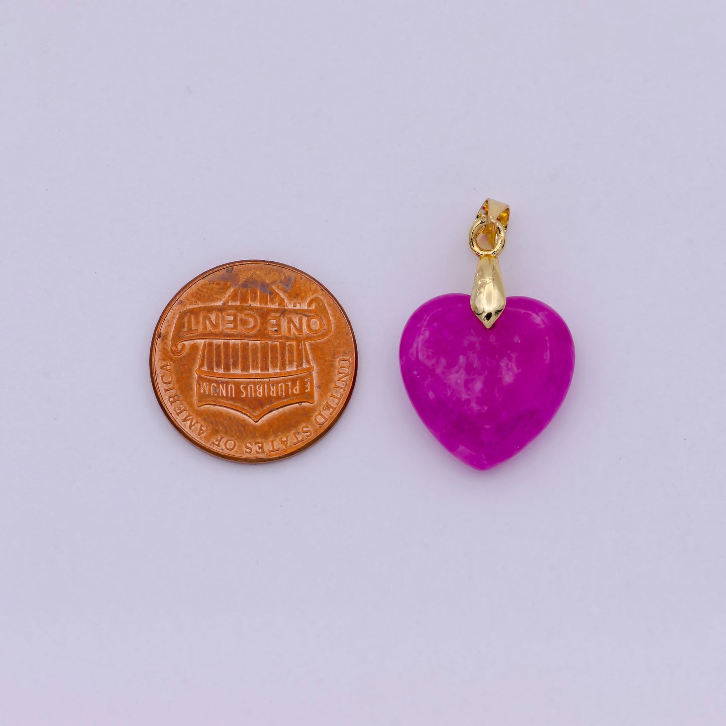 Dainty Purple Jade Top Quality Gemstone Heart Pendant Love Jewelry Inspired Charm O-094