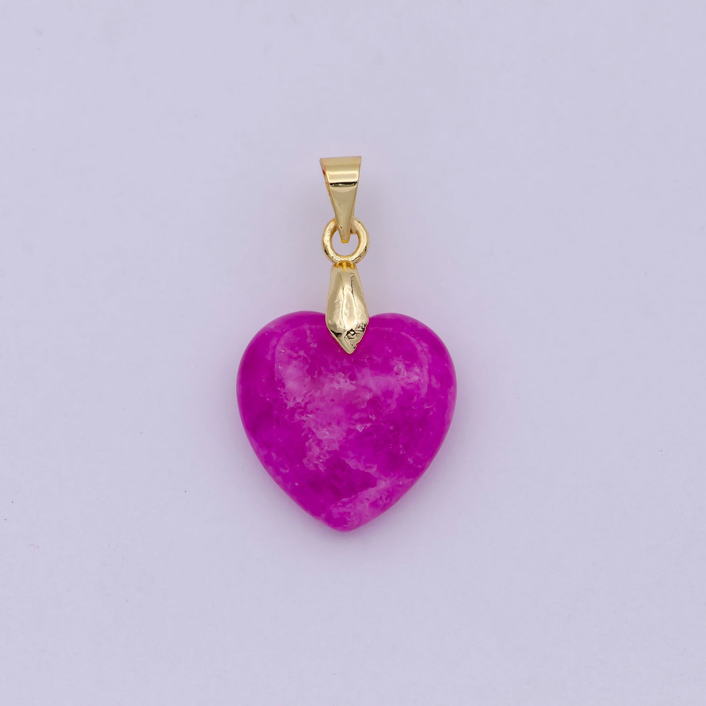 Dainty Purple Jade Top Quality Gemstone Heart Pendant Love Jewelry Inspired Charm O-094