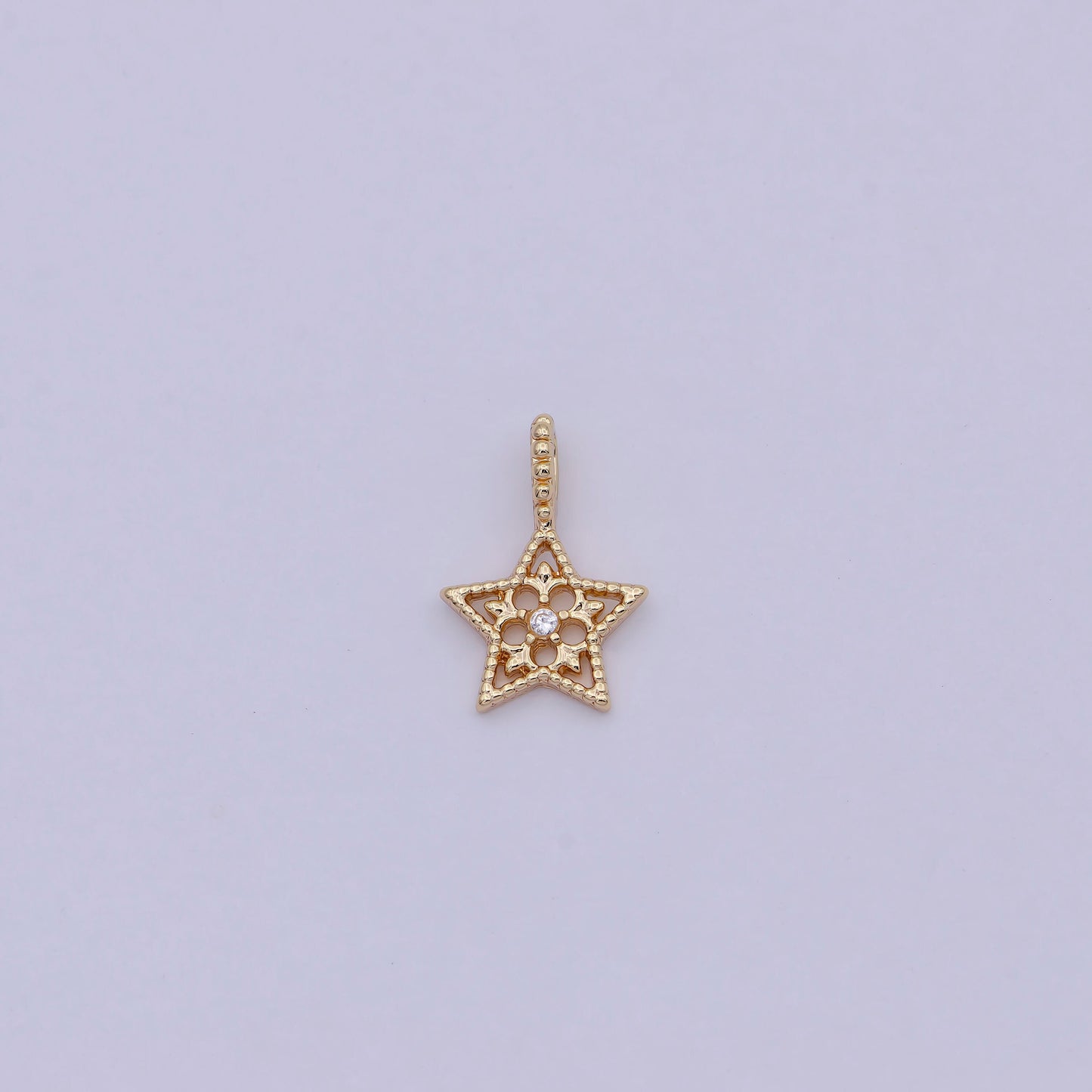 Dainty Gold Star Charm Cubic Pendant Gold filled Dainty Star Charm for Necklace Earring charm C625