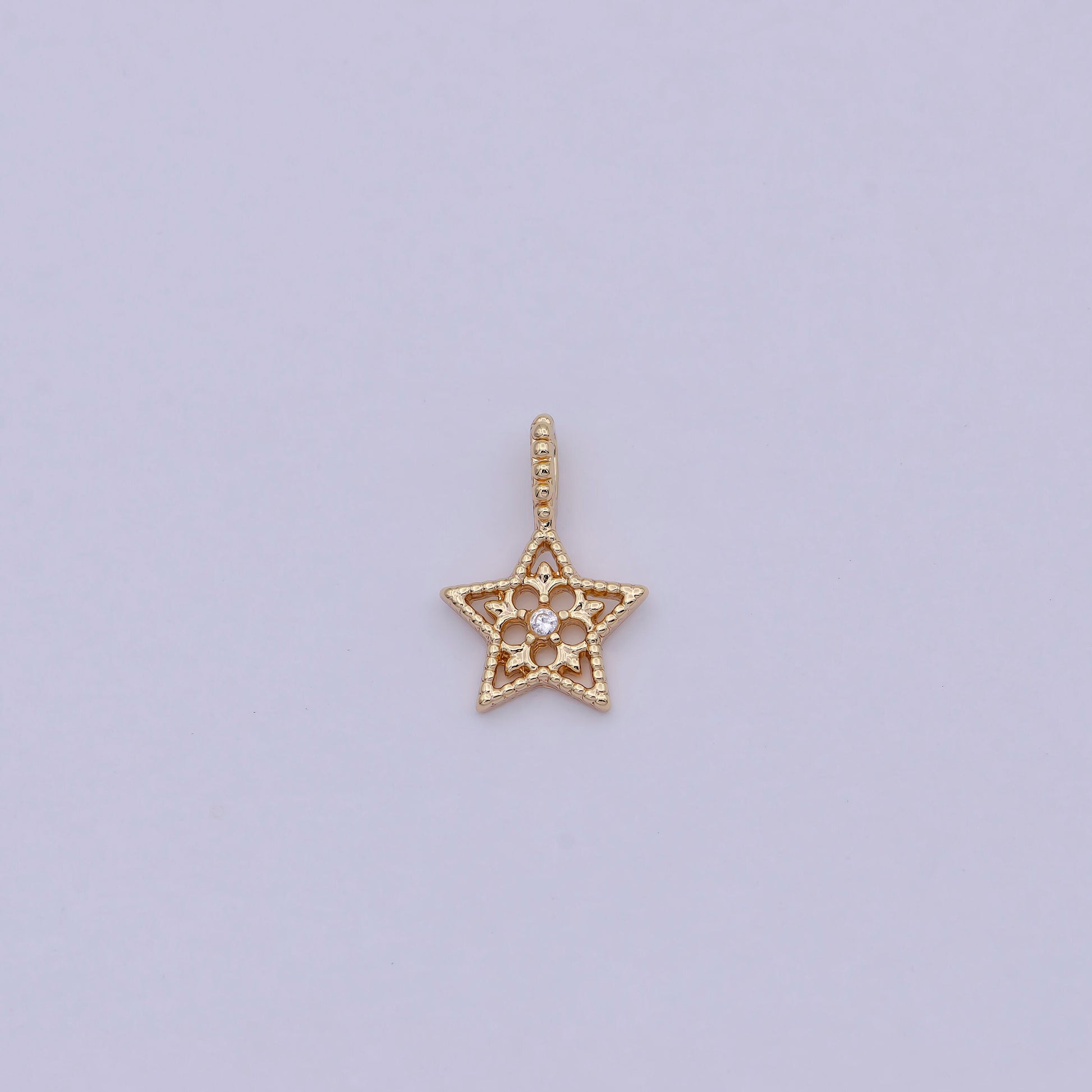 Dainty Gold Star Charm Cubic Pendant Gold filled Dainty Star Charm for Necklace Earring charm C625