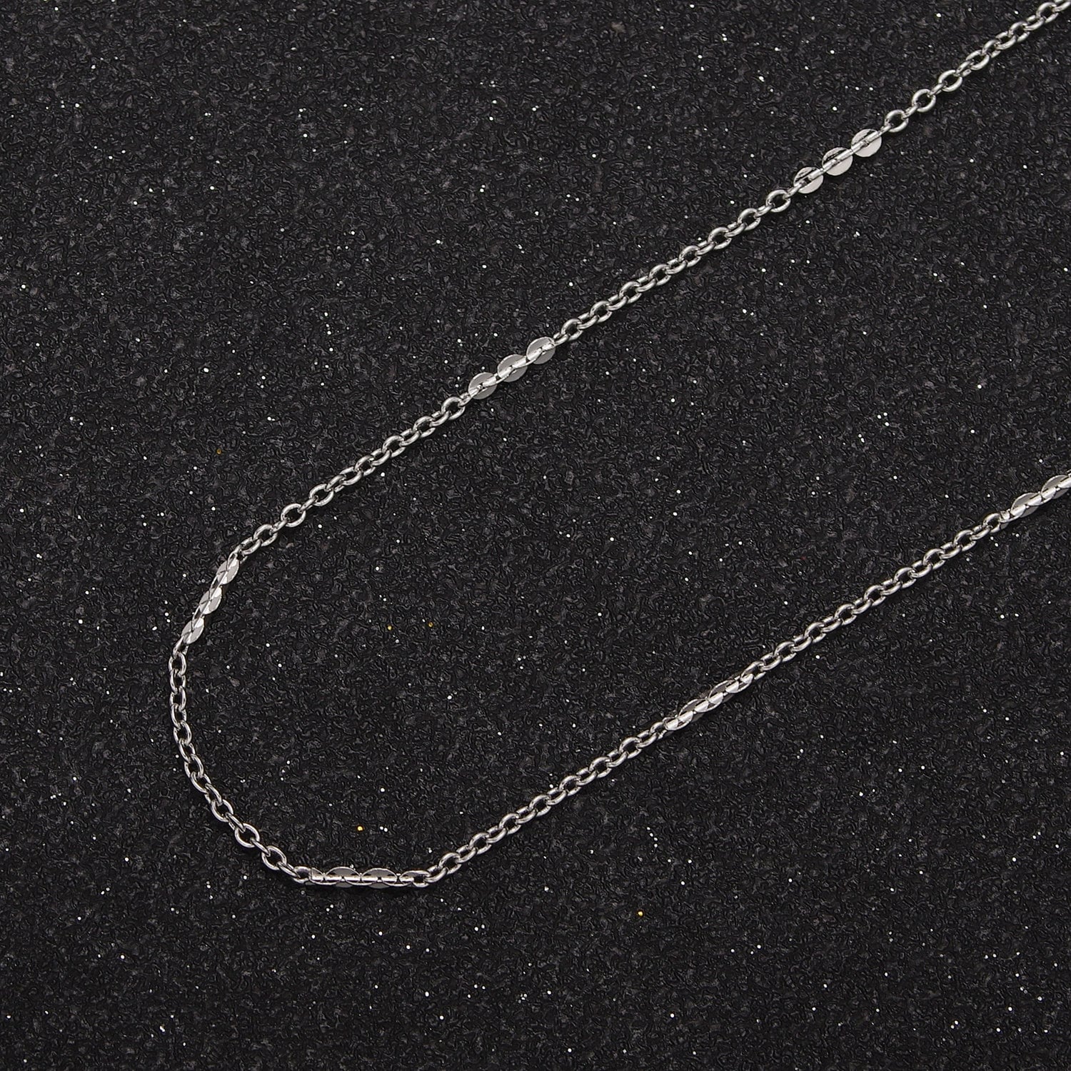 Silver Cable Chain Bracelet Making Supplies Dainty Chain Wholesale Chain by yard for Bracelet Necklace Anklet Supply Roll-693