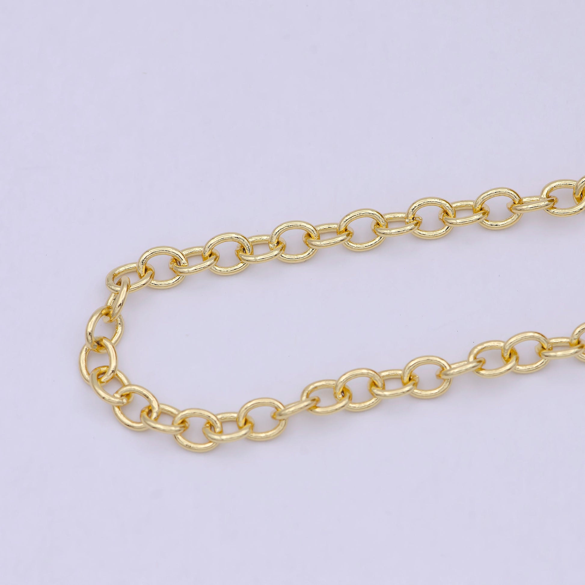 24k gold filled cable chain by Yard unfinished Circle Link Chain necklace Bracelet Anklet jewelry making chain wholesale bulk Roll-694