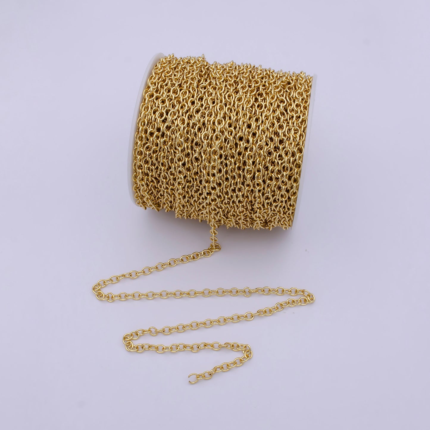 24k gold filled cable chain by Yard unfinished Circle Link Chain necklace Bracelet Anklet jewelry making chain wholesale bulk Roll-694