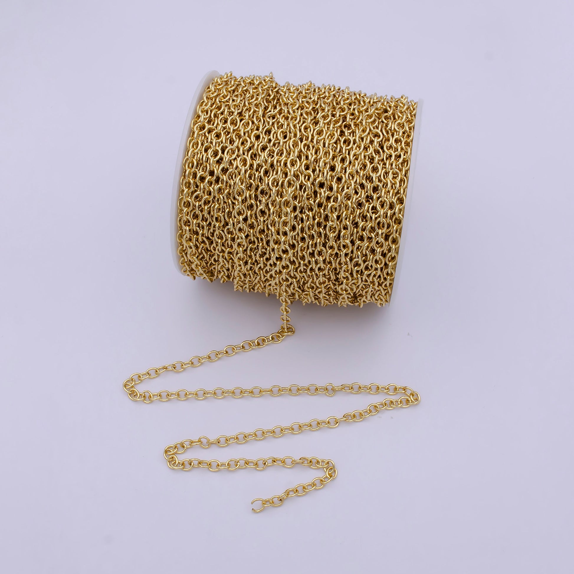 24k gold filled cable chain by Yard unfinished Circle Link Chain necklace Bracelet Anklet jewelry making chain wholesale bulk Roll-694