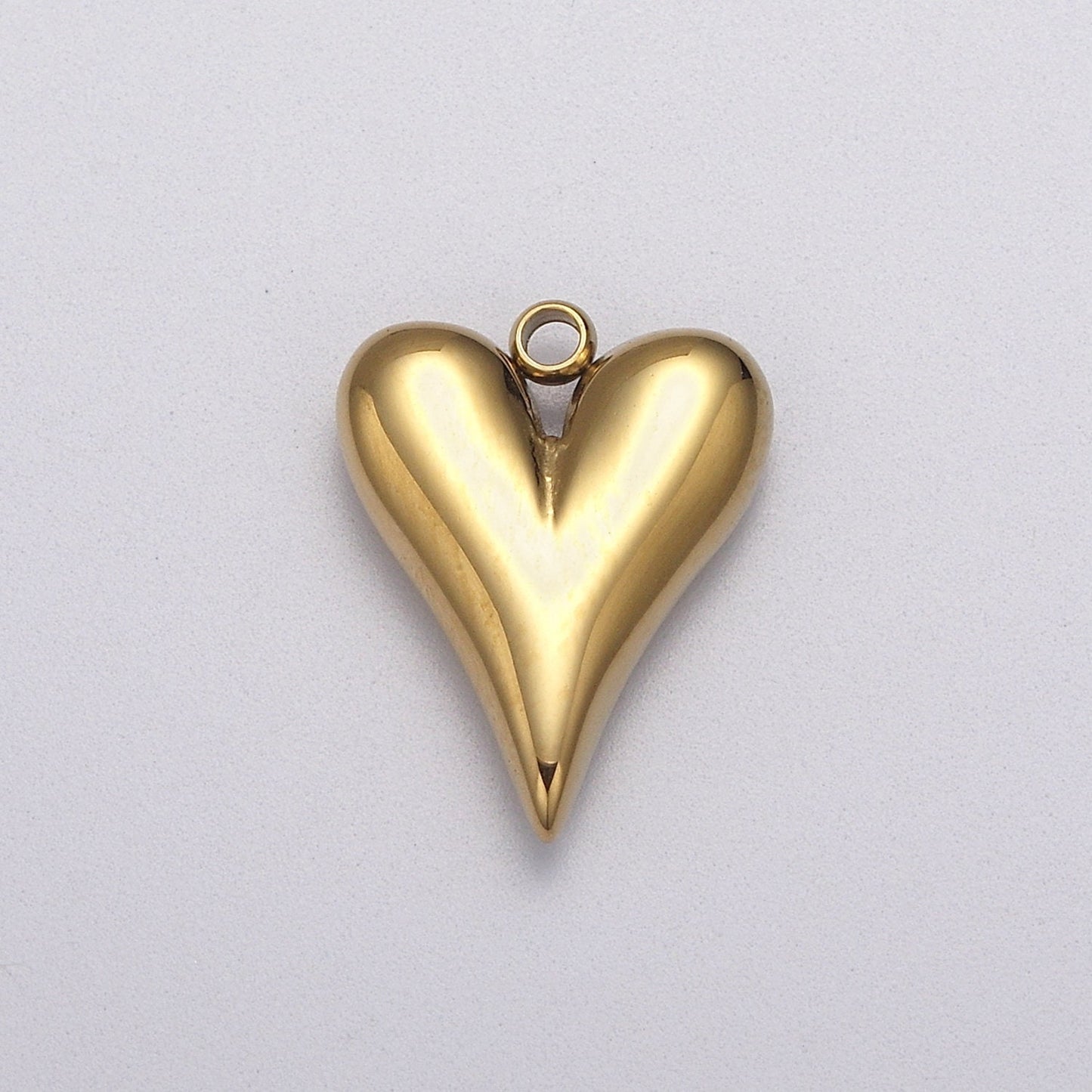 Dainty Gold Heart Charm, Earring Charm, Heart Necklace Pendant, Bracelet Charm Stainless Steel Finding W-749 E-748