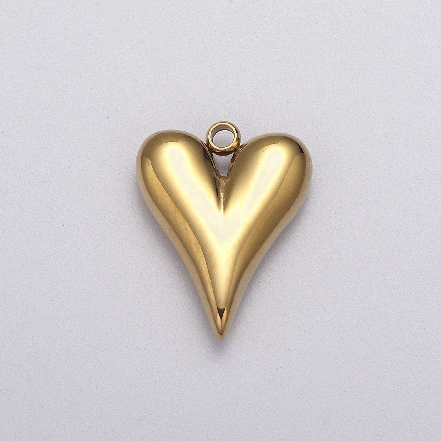 Dainty Gold Heart Charm, Earring Charm, Heart Necklace Pendant, Bracelet Charm Stainless Steel Finding W-749 E-748