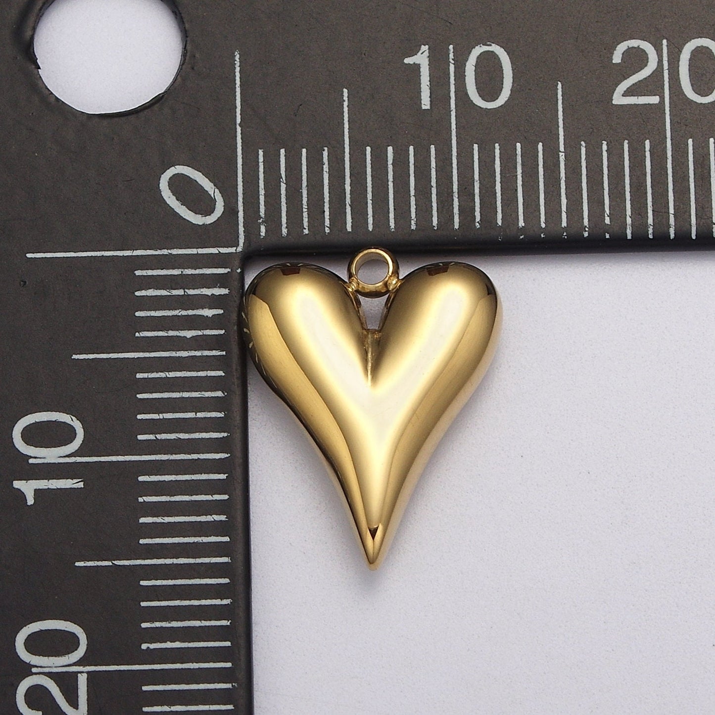 Dainty Gold Heart Charm, Earring Charm, Heart Necklace Pendant, Bracelet Charm Stainless Steel Finding W-749 E-748