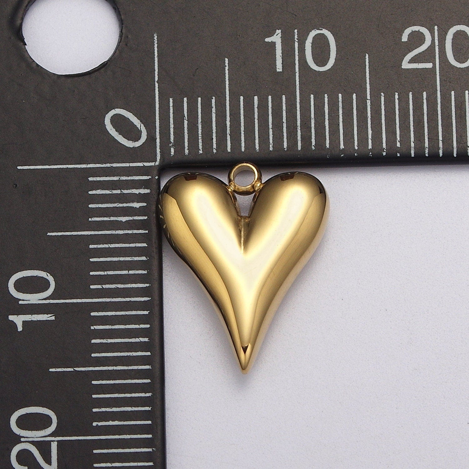 Dainty Gold Heart Charm, Earring Charm, Heart Necklace Pendant, Bracelet Charm Stainless Steel Finding W-749 E-748