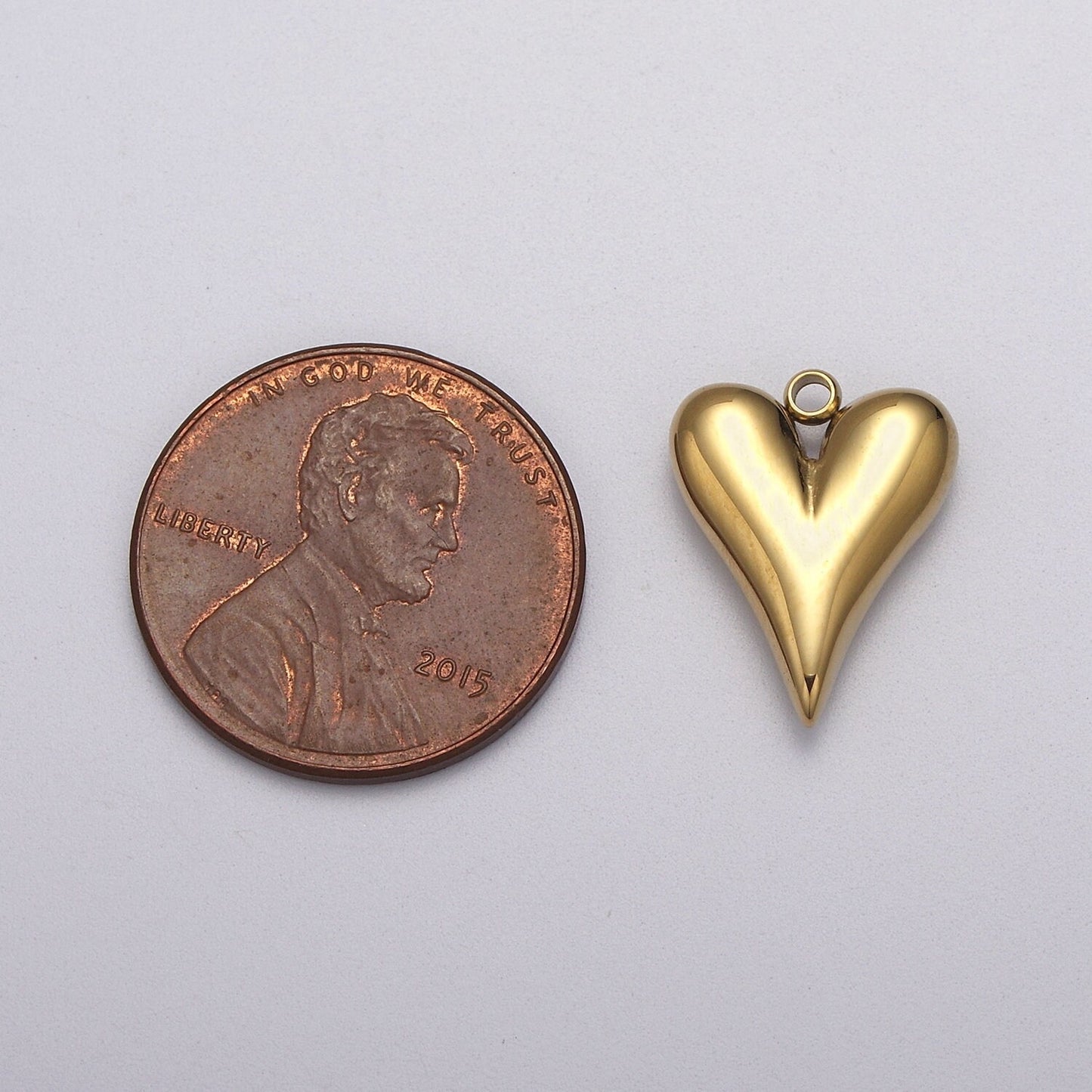 Dainty Gold Heart Charm, Earring Charm, Heart Necklace Pendant, Bracelet Charm Stainless Steel Finding W-749 E-748