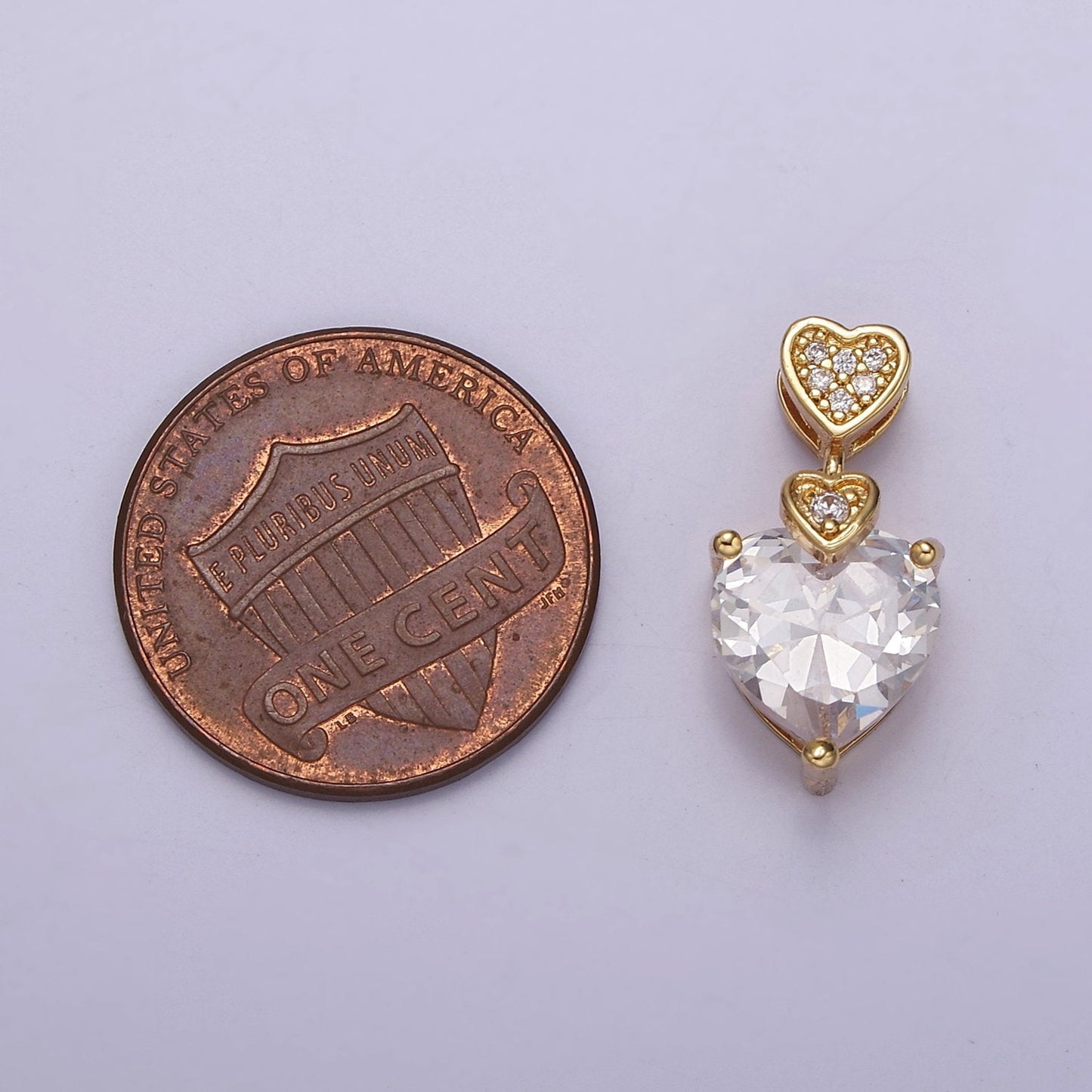 Heart Clear Cubic Zirconia Pendant, Micro Pave Love Charm Pendant For Valentine's Jewelry Making, J-369